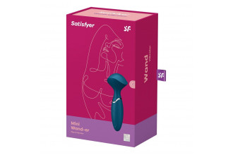 Синий вибромассажер Mini Wand-er - 16 см.