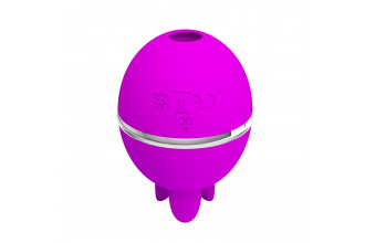 Лиловый двусторонний вибростимулятор клитора Gemini Ball