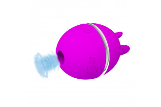 Лиловый двусторонний вибростимулятор клитора Gemini Ball