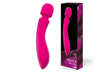 Малиновый wand-вибратор с 10 режимами вибрации головки