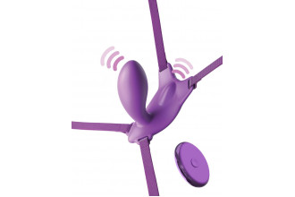 Фиолетовый пояс с вибровкладкой Ultimate G-Spot Butterfly Strap-On