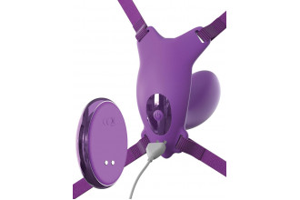 Фиолетовый пояс с вибровкладкой Ultimate G-Spot Butterfly Strap-On