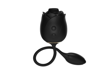 Черный клиторальный стимулятор Dark Blushing Rose