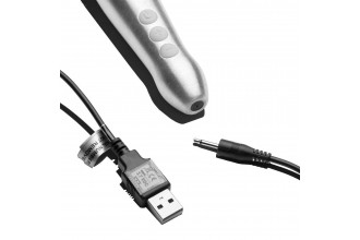 Серебристо-черный вибратор Doxy Go - 16,2 см.