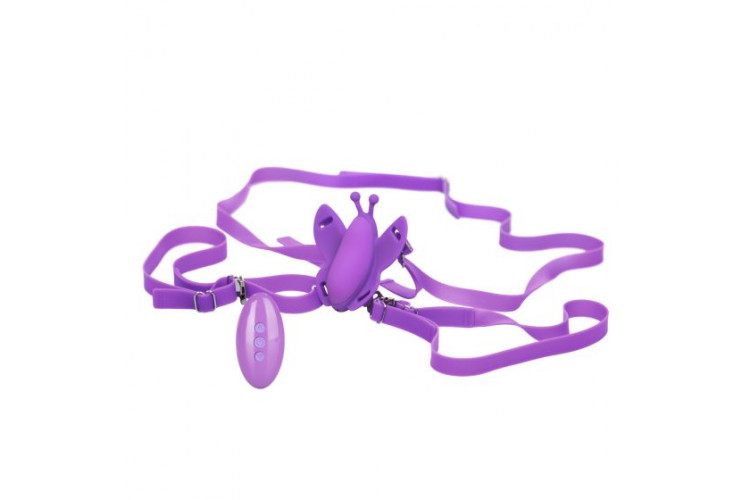 Фиолетовая вибробабочка на ремешках Silicone Remote Venus Butterfly