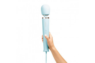 Голубой проводной вибромассажер Le Wand Sky Blue с 10 скоростями