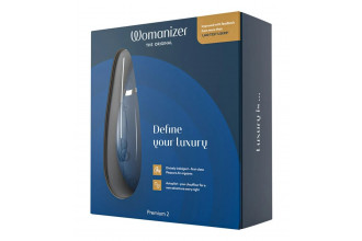 Синий клиторальный стимулятор Womanizer Premium 2