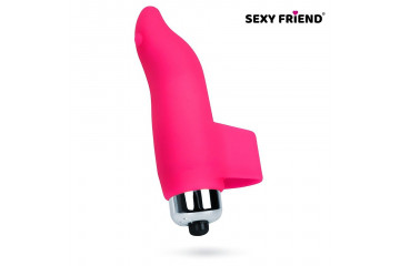 Ярко-розовая вибронасадка на палец