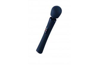 Синий жезловый вибромассажер Vim Vibrating Wand - 31,3 см.