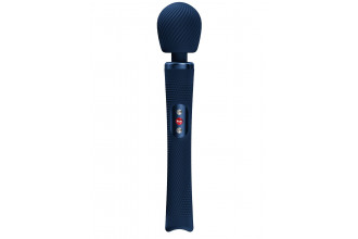 Синий жезловый вибромассажер Vim Vibrating Wand - 31,3 см.