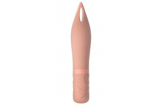 Бежевый мини-вибратор Airy’s Mystery Arrow - 15,2 см.