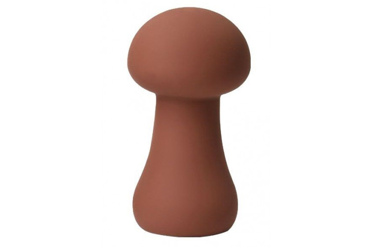 Коричневый перезаряжаемый клиторальный стимулятор-грибочек Mushroom