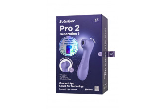 Сиреневый вакуумный стимулятор клитора Satisfyer Pro 2 Generation 3 с управлением через приложение