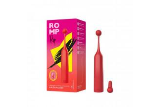 Красный клиторальный стимулятор Romp Pop