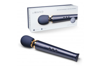 Cиний вибратор Le Wand Petite Rechargeable Vibrating Massager - 25 см.