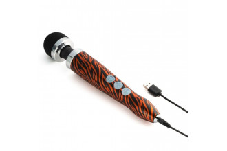 Беспроводной wand-вибратор Doxy Die Cast 3R с тигровым принтом на рукояти - 28 см.