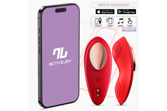 Красный интерактивный вибростимулятор в трусики Panty Vibrator