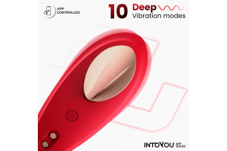 Красный интерактивный вибростимулятор в трусики Panty Vibrator