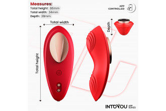 Красный интерактивный вибростимулятор в трусики Panty Vibrator