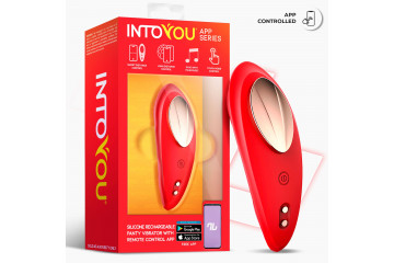 Красный интерактивный вибростимулятор в трусики Panty Vibrator