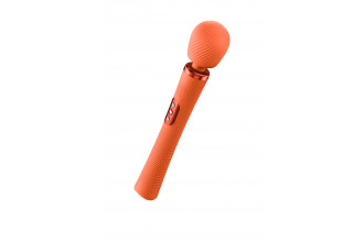 Оранжевый жезловый вибромассажер Vim Vibrating Wand - 31,3 см.