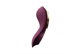 Фиолетовый вибромассажёр в трусики Aya с насадкой и пультом ДУ