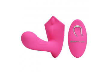 Розовый вибромассажёр Walker с пультом ДУ