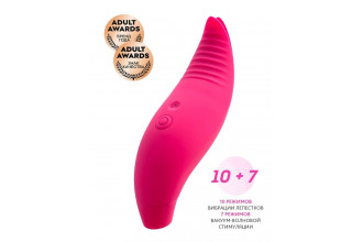 Ярко-розовый многофункциональный стимулятор клитора Blossy