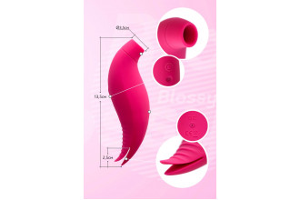 Ярко-розовый многофункциональный стимулятор клитора Blossy