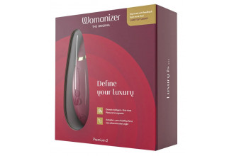 Бордовый клиторальный стимулятор Womanizer Premium 2