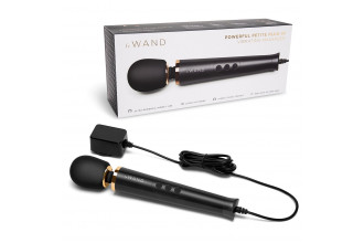 Черный проводной вибратор Le Wand Petite Vibrating Massager - 25 см.