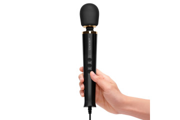 Черный проводной вибратор Le Wand Petite Vibrating Massager - 25 см.