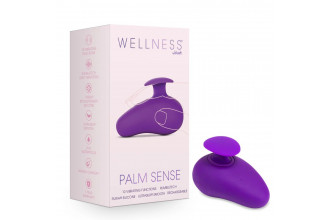 Фиолетовый клиторальный вибромассажер Palm Sense