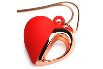 Красное ожерелье с подвеской-вибратором 10X Vibrating Silicone Heart Necklace