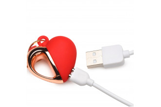 Красное ожерелье с подвеской-вибратором 10X Vibrating Silicone Heart Necklace