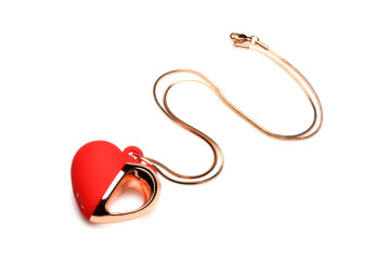 Красное ожерелье с подвеской-вибратором 10X Vibrating Silicone Heart Necklace