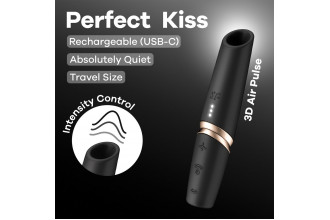 Черный вакуумный стимулятор Perfect Kiss