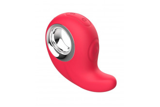 Красный клиторальный массажер с функцией постукивания