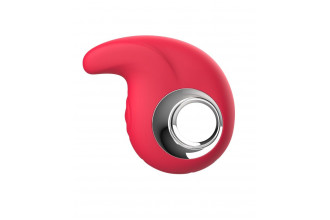 Красный клиторальный массажер с функцией постукивания