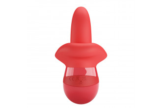Красный вибратор с подвижным язычком Obelia