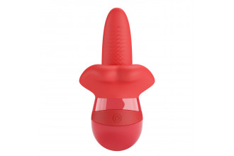 Красный вибратор с подвижным язычком Obelia