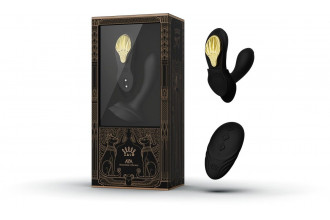 Черный вибромассажёр в трусики Aya с насадкой и пультом ДУ Черный вибромассажёр в трусики Aya с насадкой и пультом ДУ