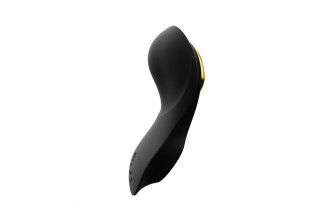 Черный вибромассажёр в трусики Aya с насадкой и пультом ДУ Черный вибромассажёр в трусики Aya с насадкой и пультом ДУ
