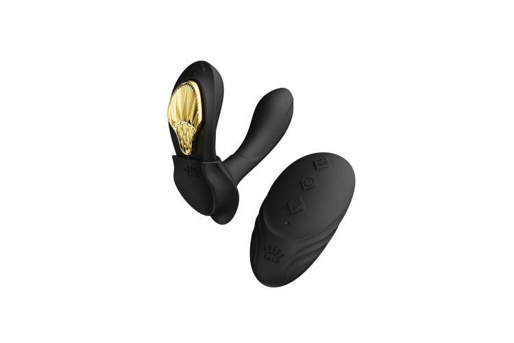 Черный вибромассажёр в трусики Aya с насадкой и пультом ДУ Черный вибромассажёр в трусики Aya с насадкой и пультом ДУ