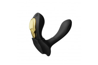 Черный вибромассажёр в трусики Aya с насадкой и пультом ДУ Черный вибромассажёр в трусики Aya с насадкой и пультом ДУ