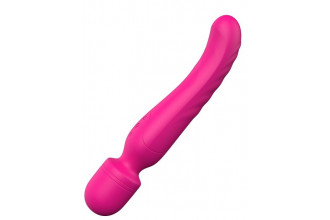 Ярко-розовый жезловый вибратор Heating Bodywand с нагревом - 23,2 см.