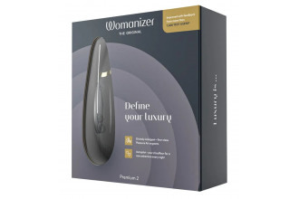 Черный клиторальный стимулятор Womanizer Premium 2