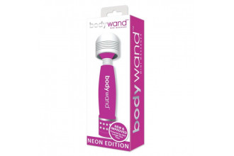 Фиолетово-белый жезловый мини-вибратор с кристаллами Mini Massager Neon Edition