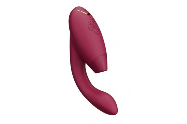 Бордовый бесконтактный клиторальный стимулятор Womanizer Duo 2