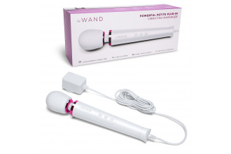 Белый проводной вибратор Le Wand Petite Vibrating Massager - 25 см.